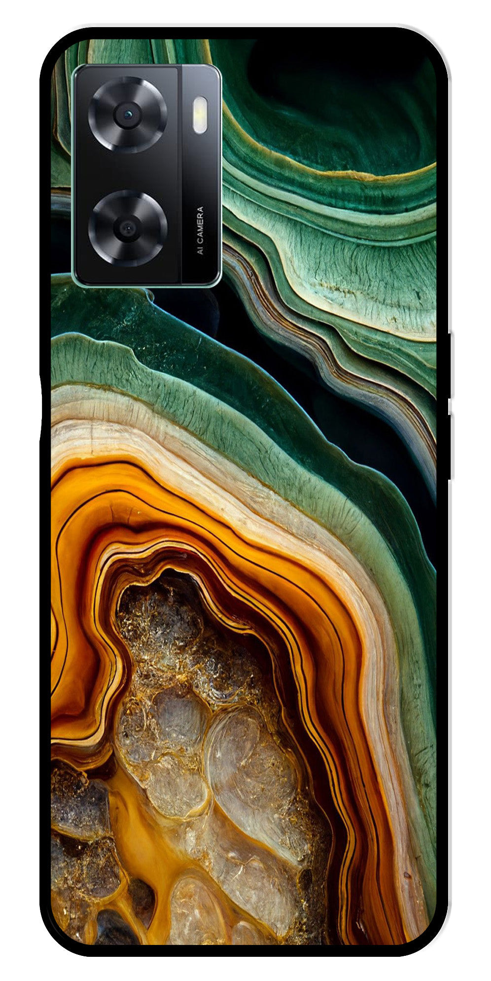 Marble Design Metal Mobile Case for Oppo A77s 4G Marble Design Metal Mobile Case for Oppo A77s 4G (Design No -28)