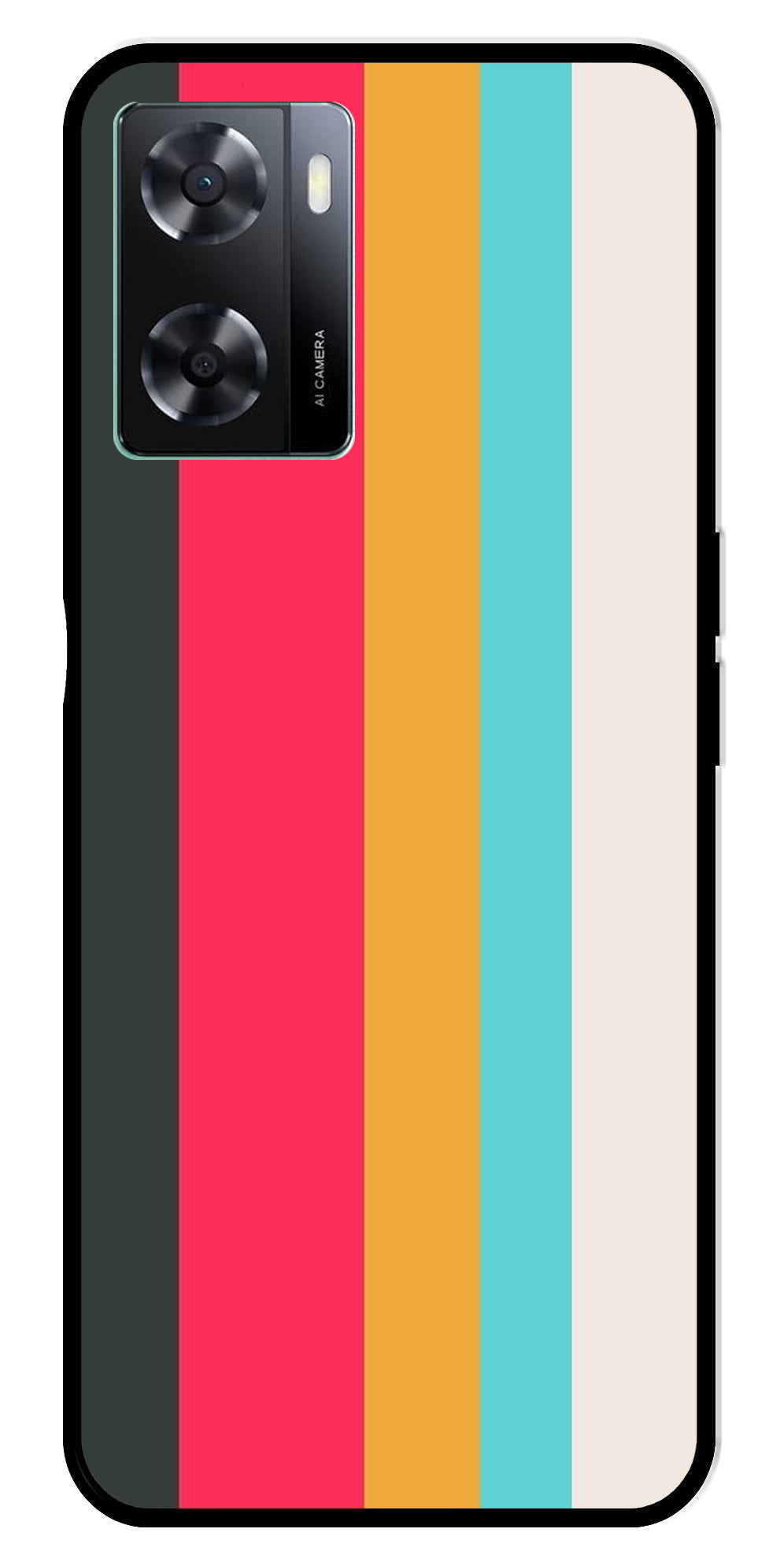 Muted Rainbow Metal Mobile Case for Oppo A77s 4G Muted Rainbow Metal Mobile Case for Oppo A77s 4G (Design No -31)