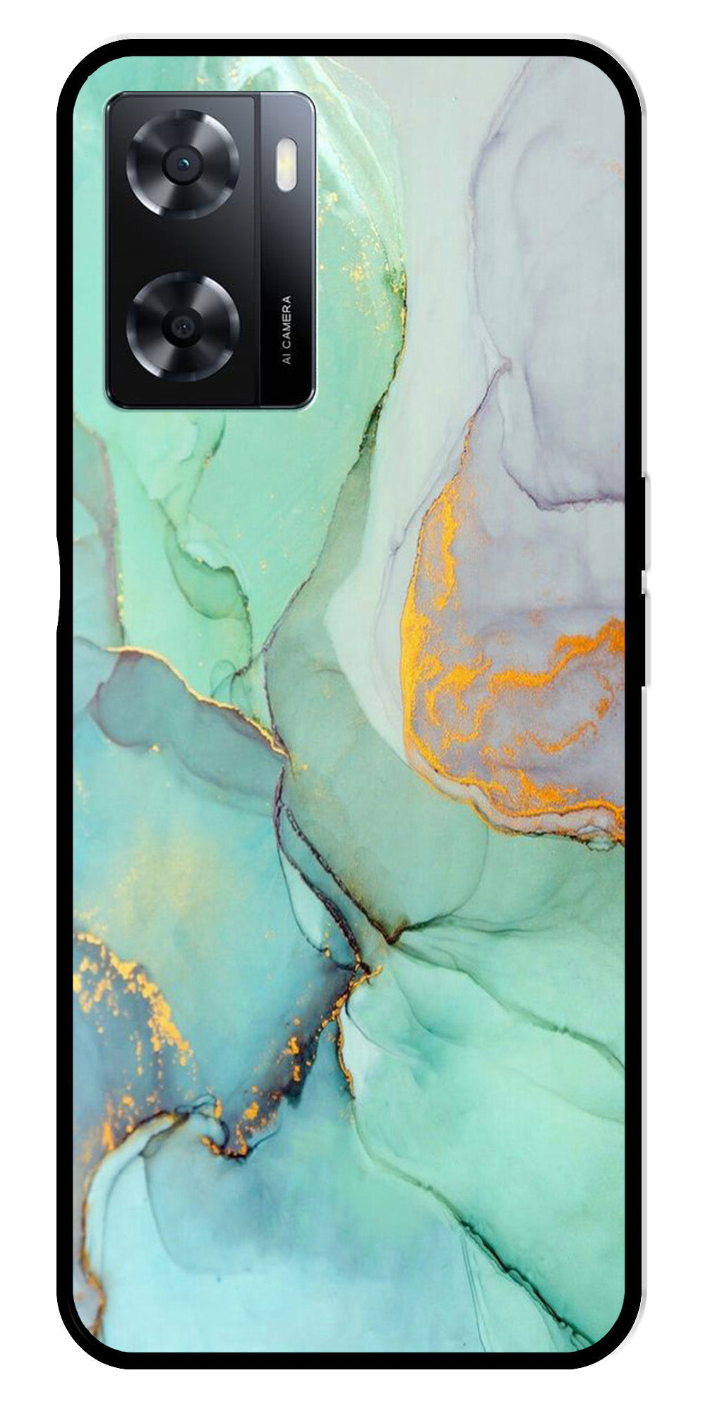Marble Design Metal Mobile Case for Oppo A77s 4G Marble Design Metal Mobile Case for Oppo A77s 4G (Design No -46)