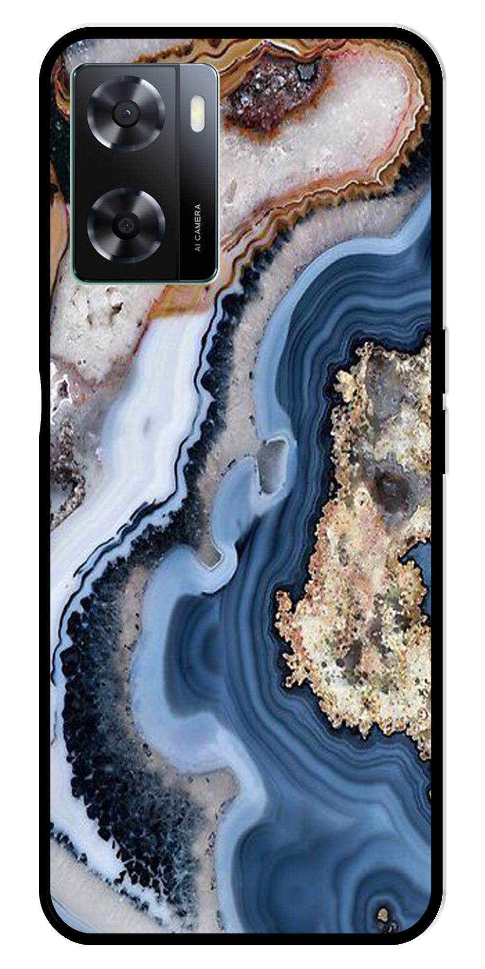 Marble Design Metal Mobile Case for Oppo A57 4G (Design No -53)