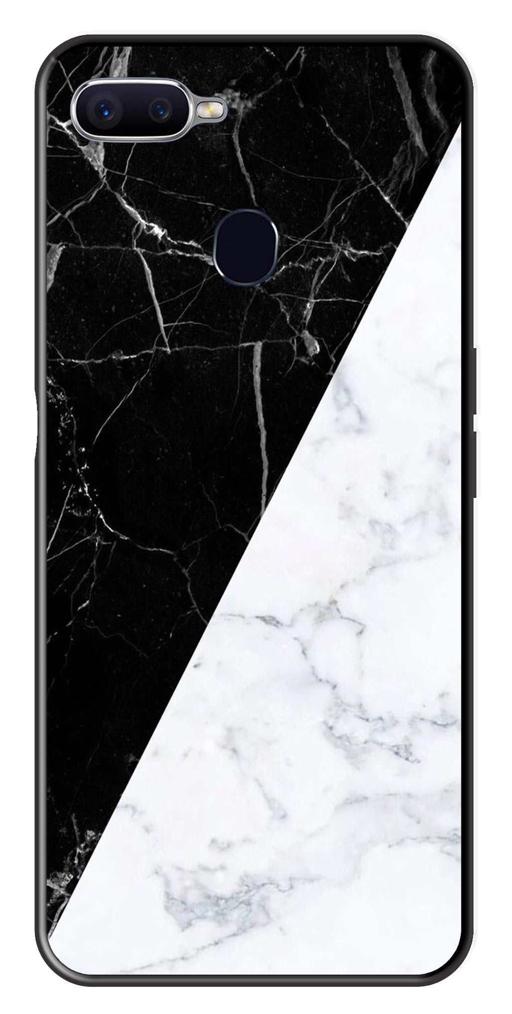 Black White Marble Design Metal Mobile Case for Oppo A7 Black White Marble Design Metal Mobile Case for Oppo A7 (Design No -09)