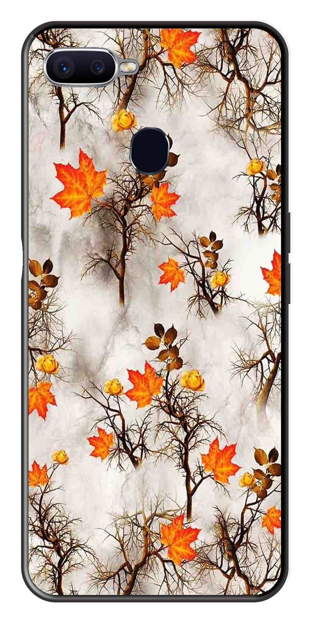 Autumn leaves Metal Mobile Case for Oppo A7 (Design No -55)