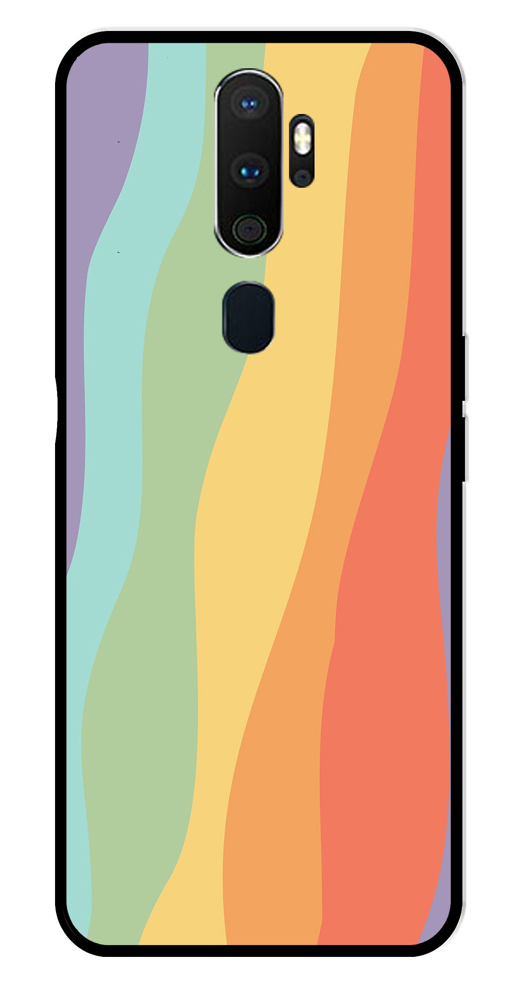 Muted Rainbow Metal Mobile Case for Oppo A9 2020 Muted Rainbow Metal Mobile Case for Oppo A9 2020 (Design No -02)