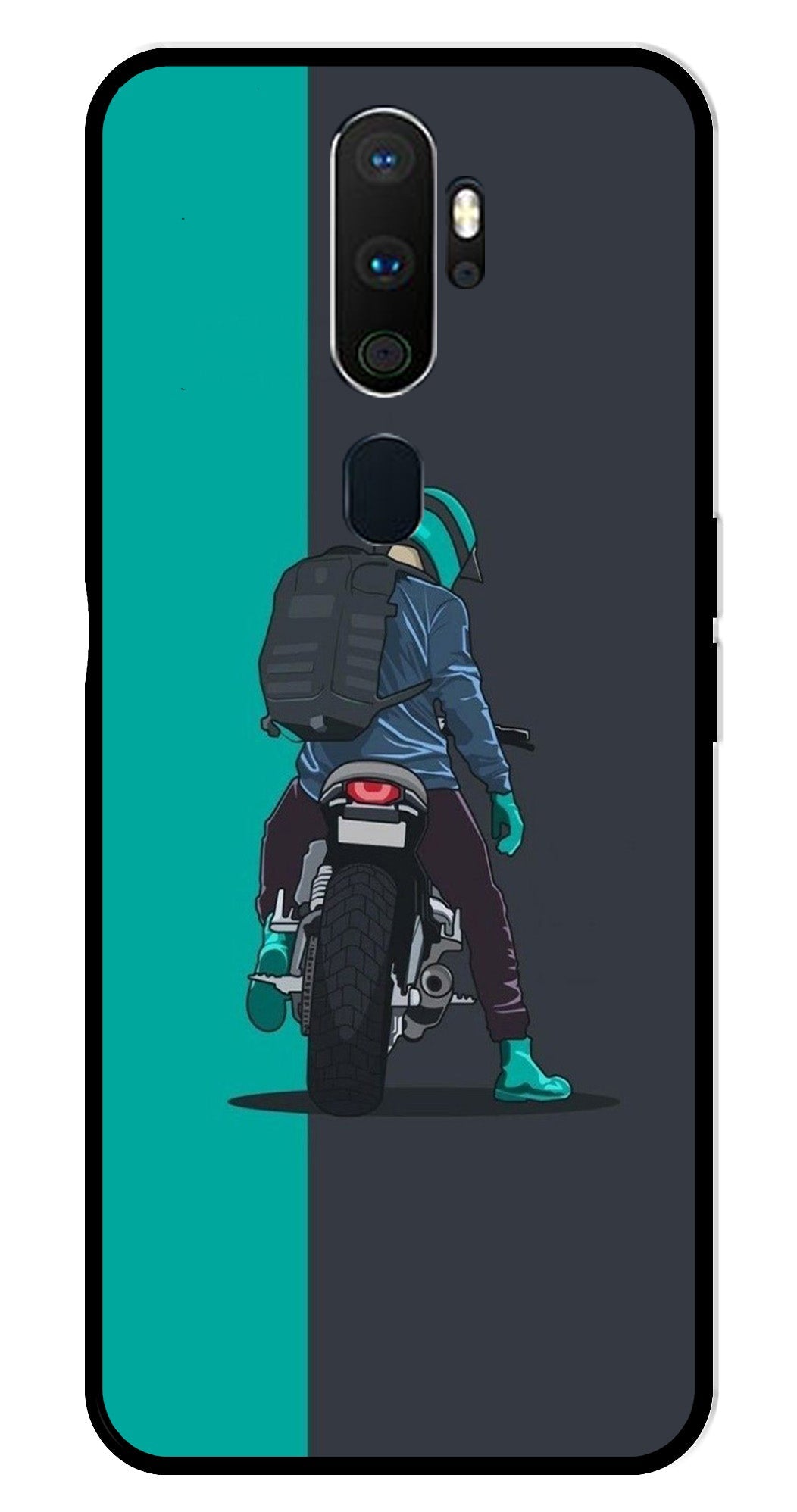Bike Lover Metal Mobile Case for Oppo A9 2020 (Design No -05)