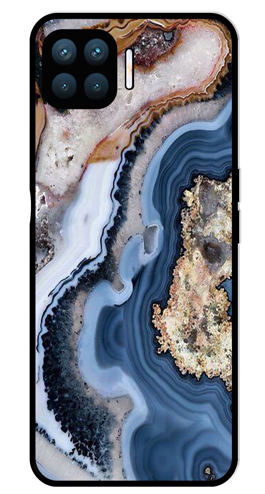 Marble Design Metal Mobile Case for Oppo A93 (Design No -53)