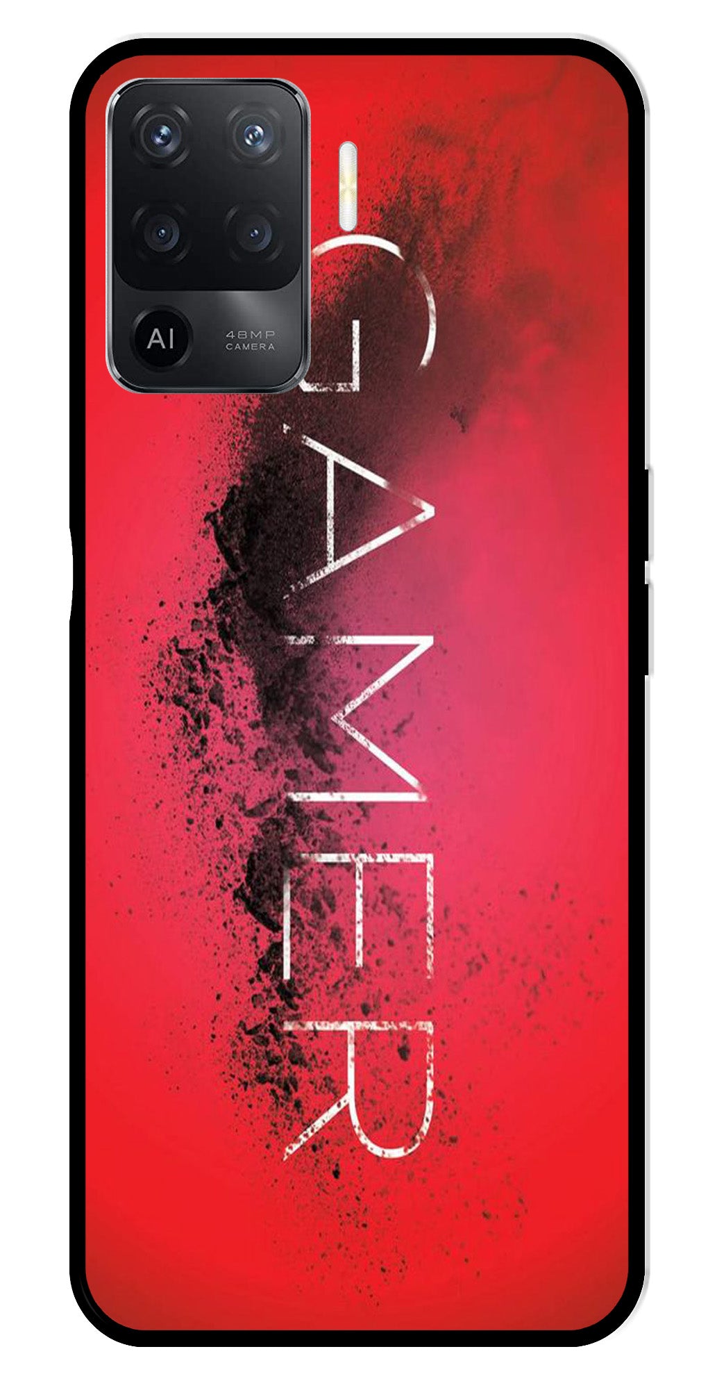 Gamer Pattern Metal Mobile Case for Oppo Reno5 F Gamer Pattern Metal Mobile Case for Oppo Reno5 F (Design No -41)