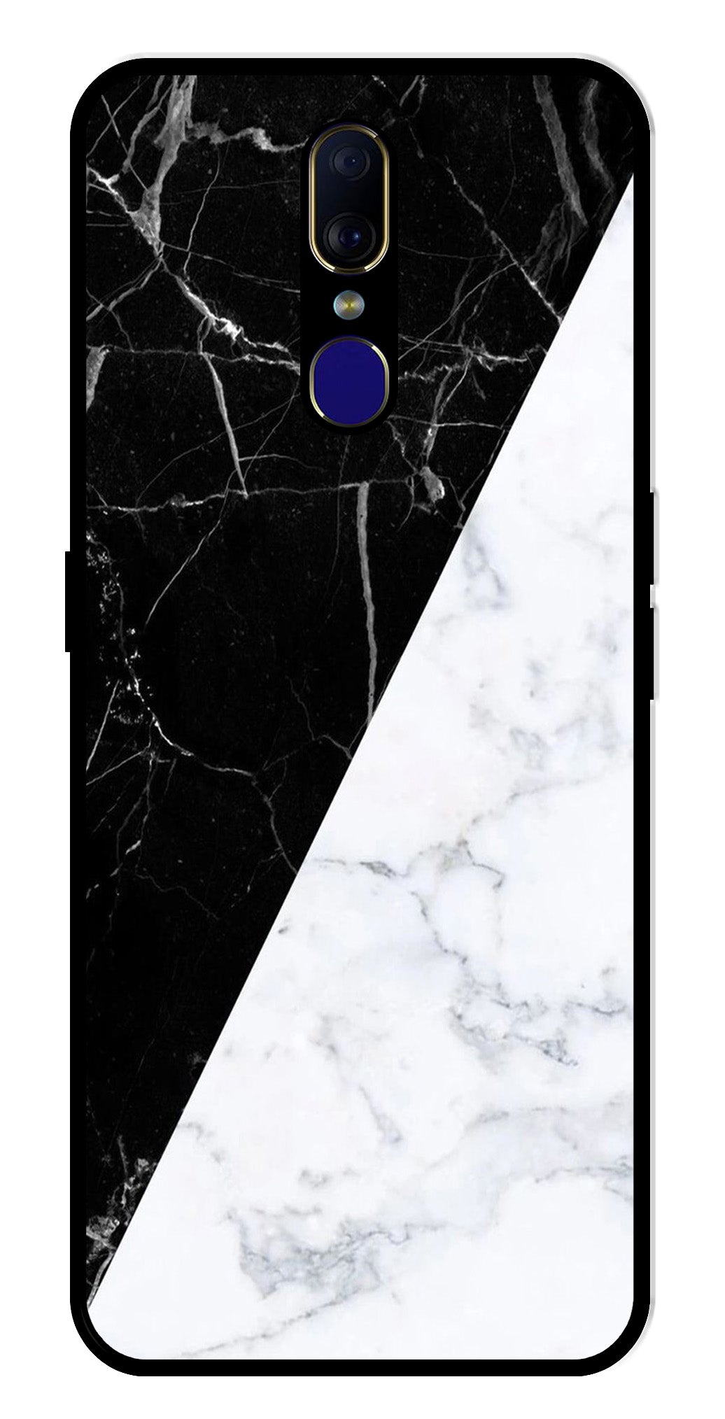 Black White Marble Design Metal Mobile Case for Oppo F11 Black White Marble Design Metal Mobile Case for Oppo F11 (Design No -09)