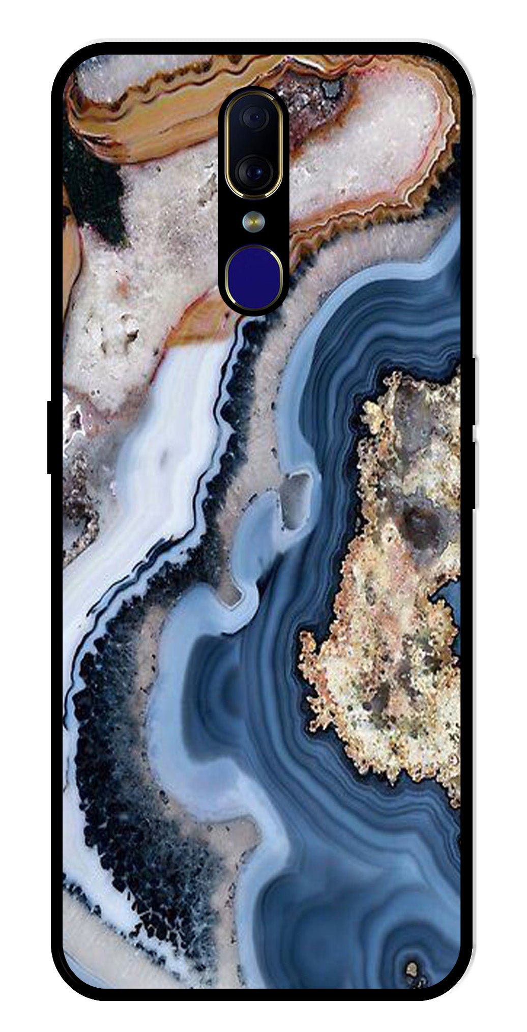 Marble Design Metal Mobile Case for Oppo F11 (Design No -53)