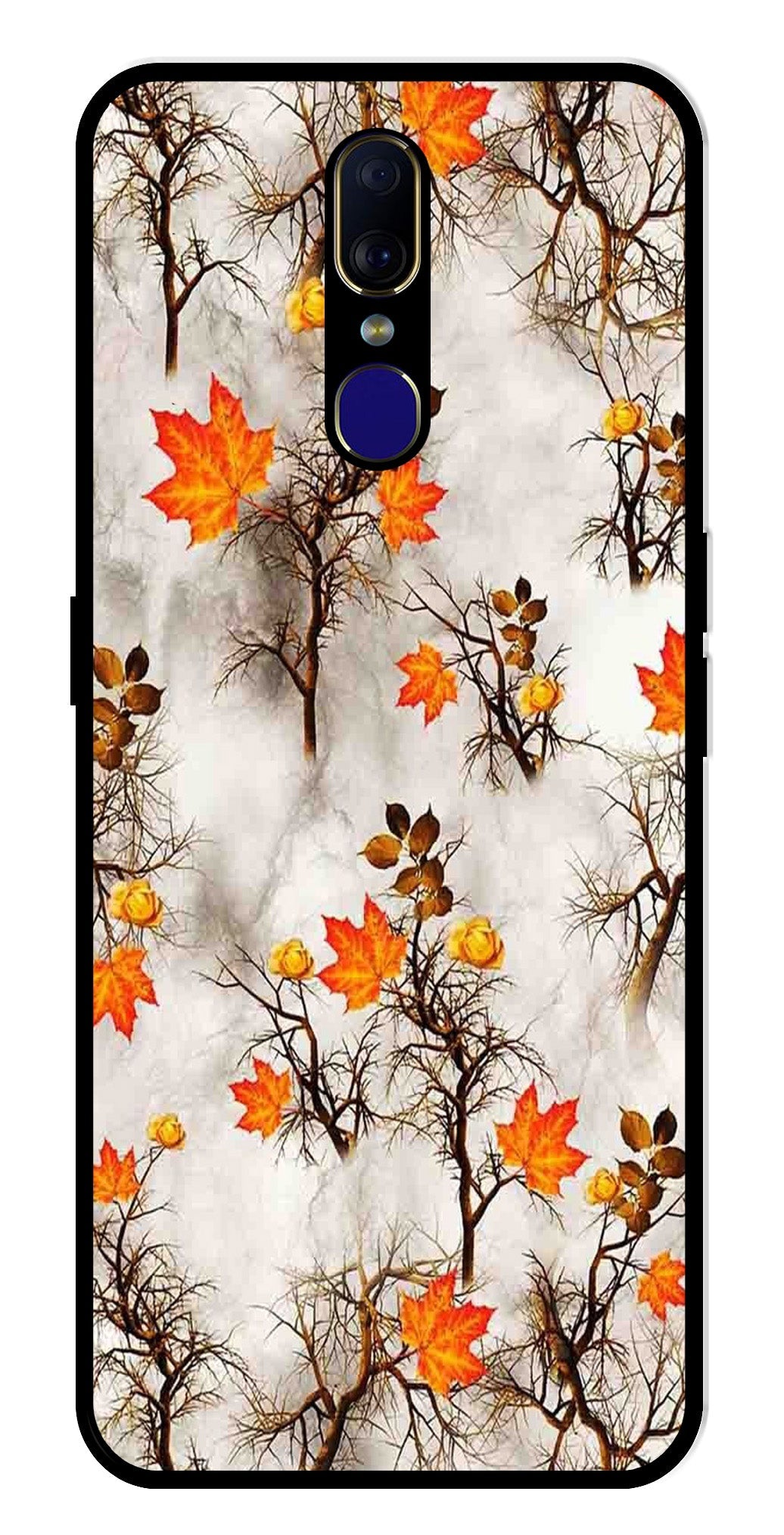 Autumn leaves Metal Mobile Case for Oppo F11 (Design No -55)