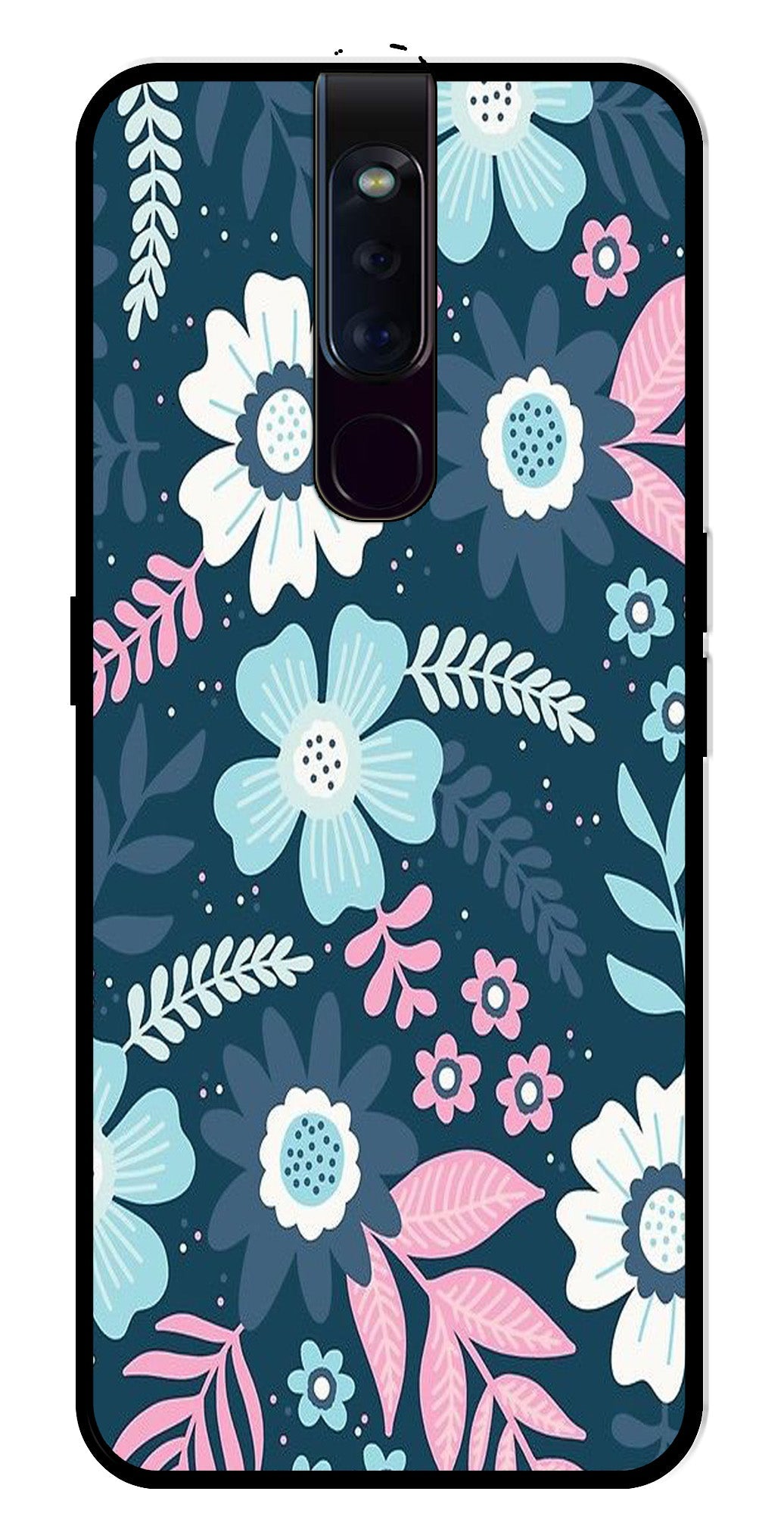Flower Leaves Design Metal Mobile Case for Oppo F11 Pro Flower Leaves Design Metal Mobile Case for Oppo F11 Pro (Design No -50)
