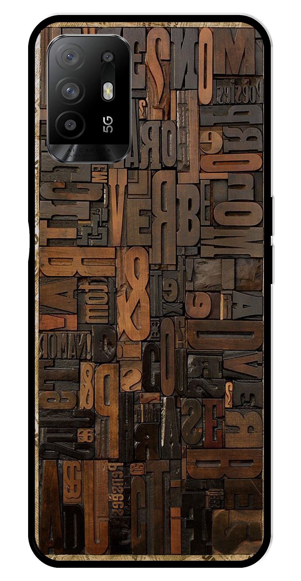 Alphabets Metal Mobile Case for Oppo F19 Pro Plus Alphabets Metal Mobile Case for Oppo F19 Pro Plus (Design No -32)