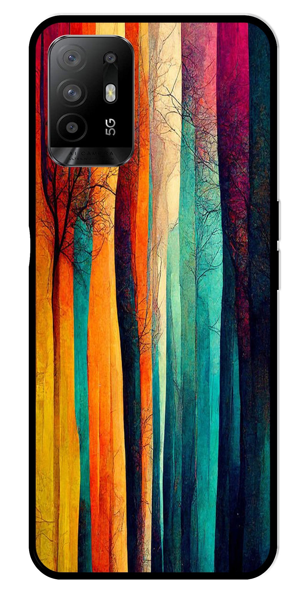 Modern Art Colorful Metal Mobile Case for Oppo F19 Pro Plus Modern Art Colorful Metal Mobile Case for Oppo F19 Pro Plus (Design No -47)