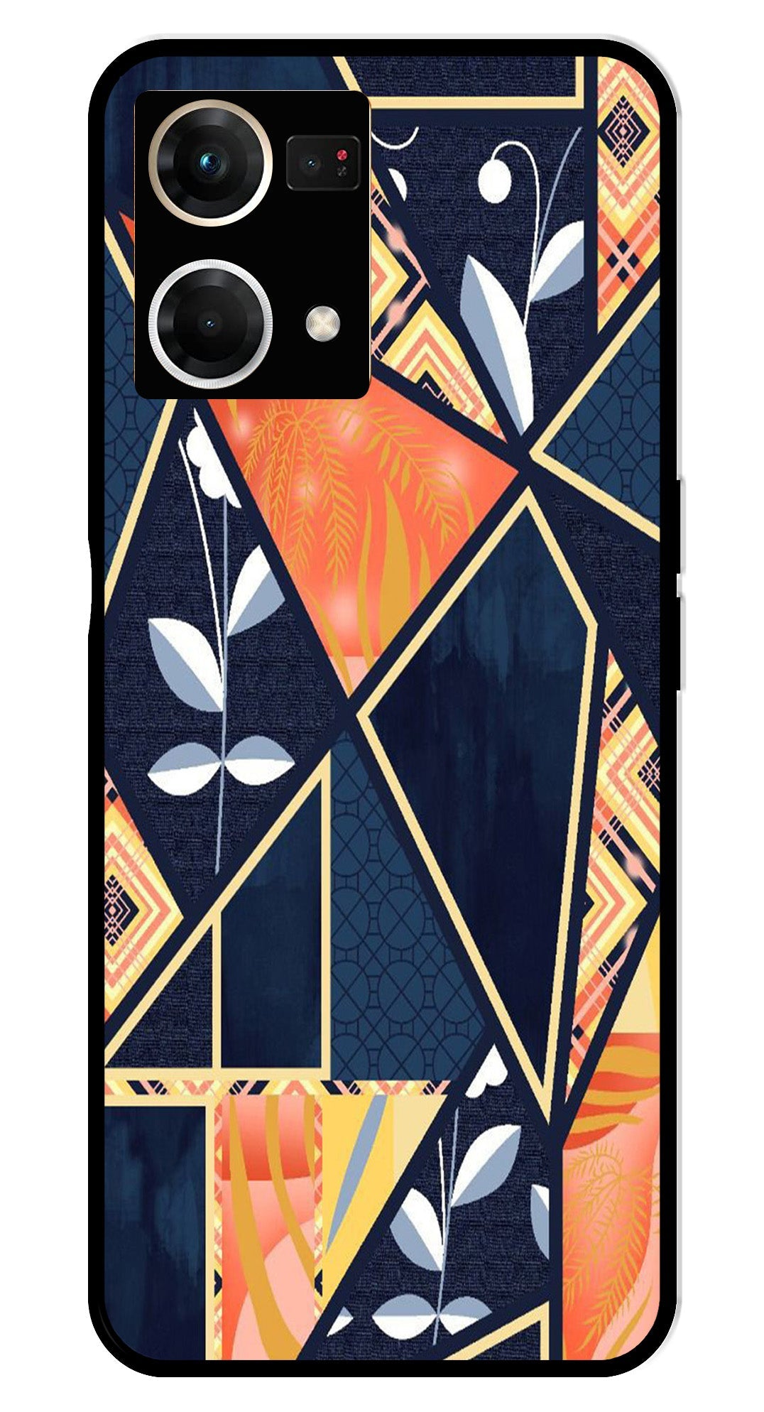 Marble Design Metal Mobile Case for Oppo F21 Pro Marble Design Metal Mobile Case for Oppo F21 Pro (Design No -07)