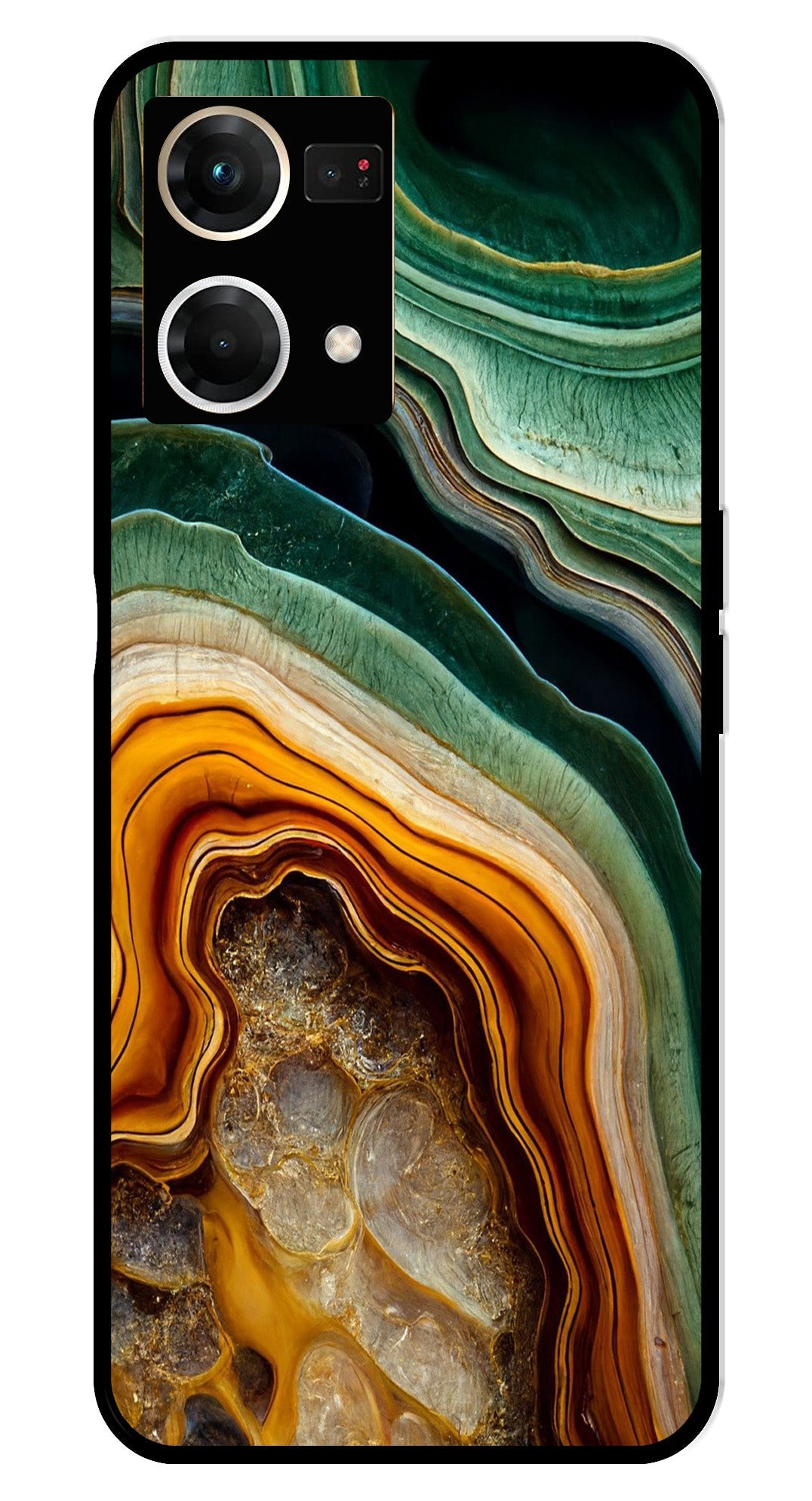 Marble Design Metal Mobile Case for Oppo F21 Pro Marble Design Metal Mobile Case for Oppo F21 Pro (Design No -28)