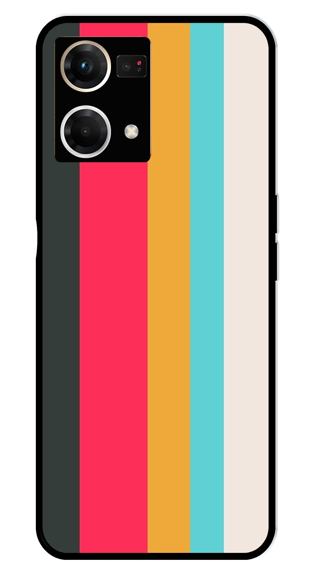 Muted Rainbow Metal Mobile Case for Oppo F21 Pro Muted Rainbow Metal Mobile Case for Oppo F21 Pro (Design No -31)