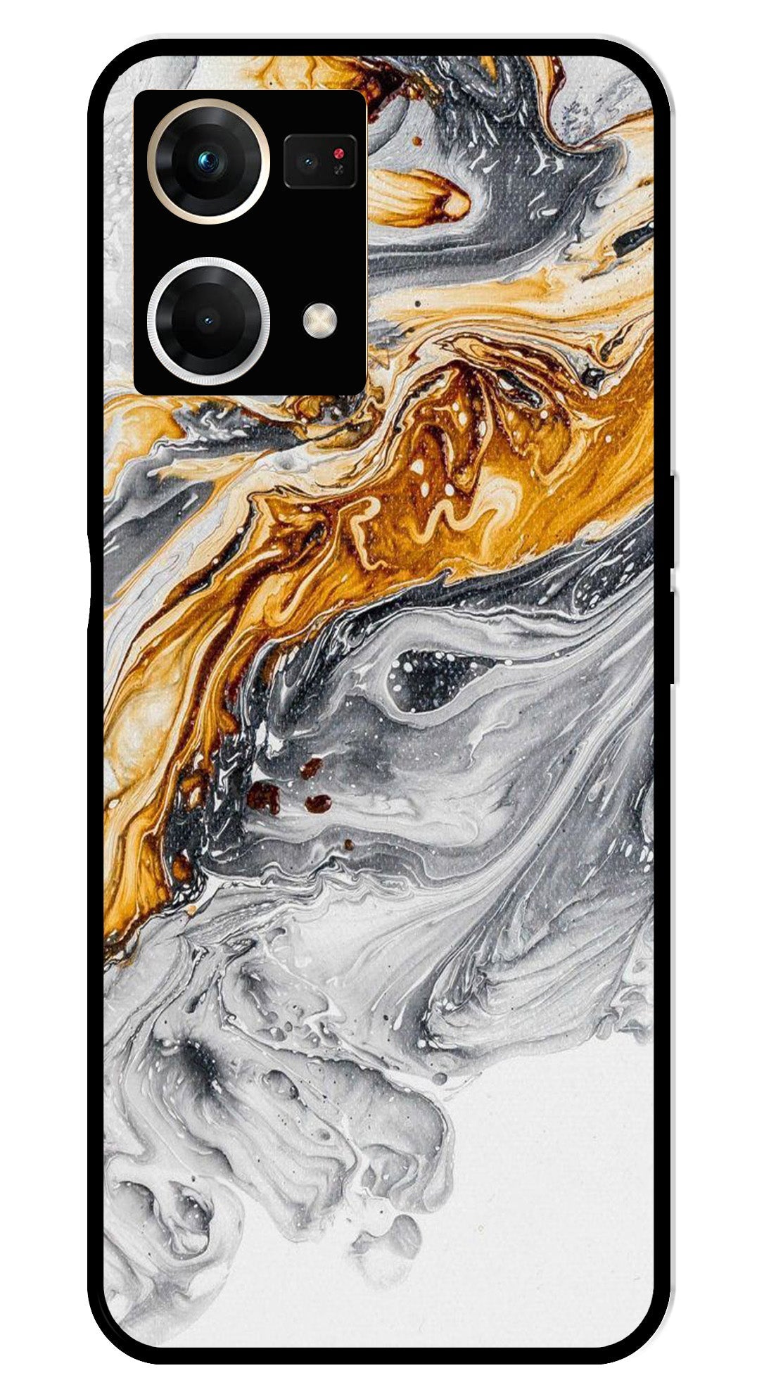 Marble Pattern Metal Mobile Case for Oppo F21 Pro Marble Pattern Metal Mobile Case for Oppo F21 Pro (Design No -36)