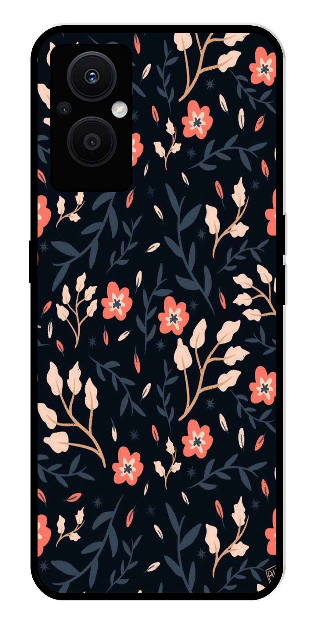 Floral Pattern Metal Mobile Case for Oppo F21 Pro 5G Floral Pattern Metal Mobile Case for Oppo F21 Pro 5G (Design No -10)