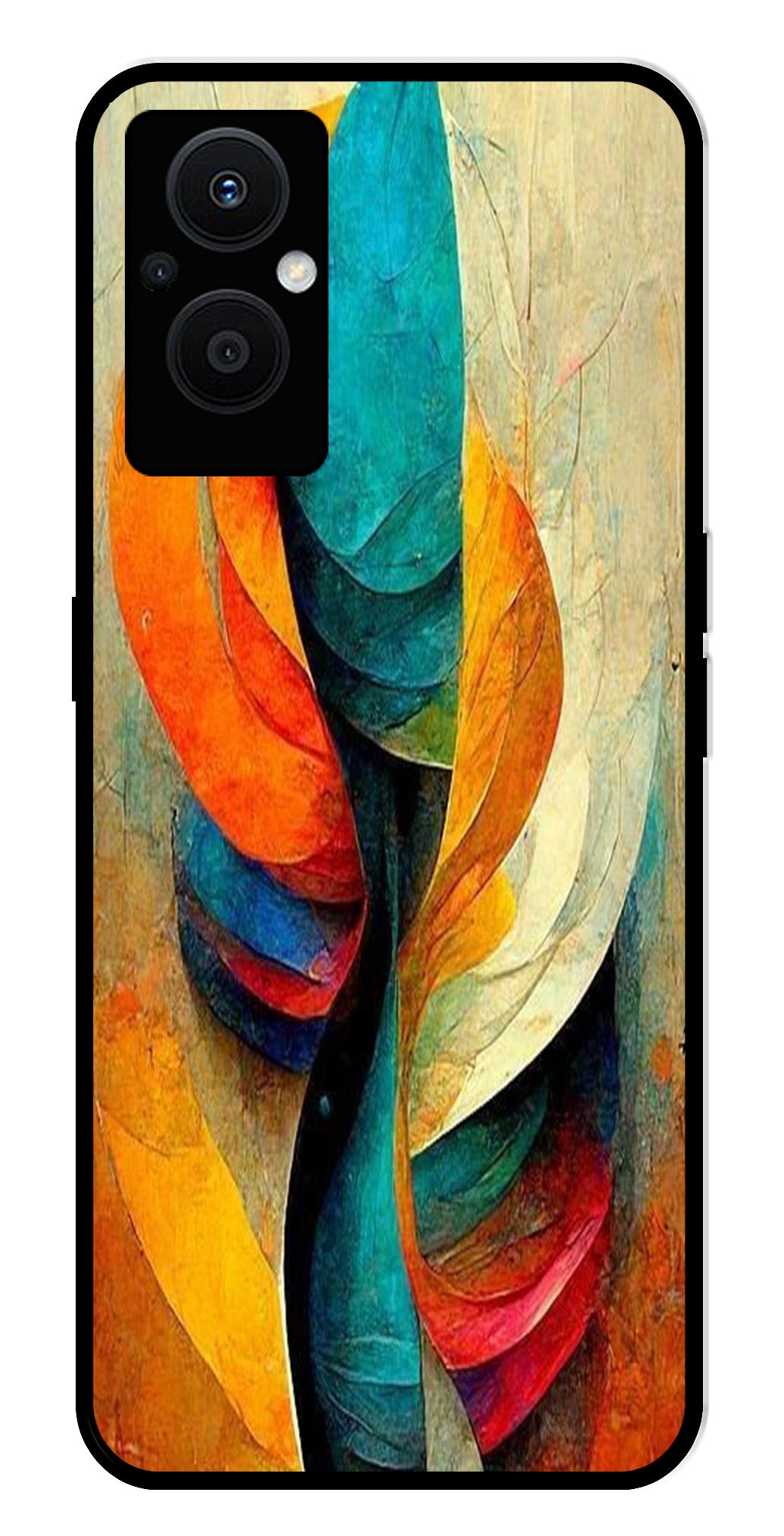Modern Art Metal Mobile Case for Oppo F21 Pro 5G Modern Art Metal Mobile Case for Oppo F21 Pro 5G (Design No -11)