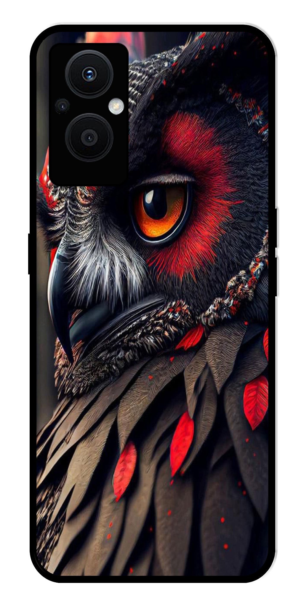 Owl Design Metal Mobile Case for Oppo F21 Pro 5G Owl Design Metal Mobile Case for Oppo F21 Pro 5G (Design No -26)