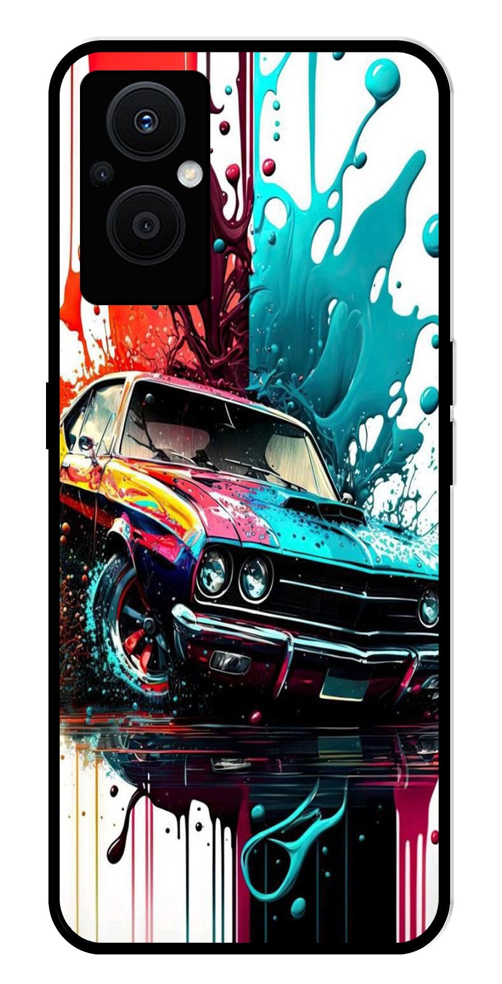 Vintage Car Metal Mobile Case for Oppo F21 Pro 5G Vintage Car Metal Mobile Case for Oppo F21 Pro 5G (Design No -29)
