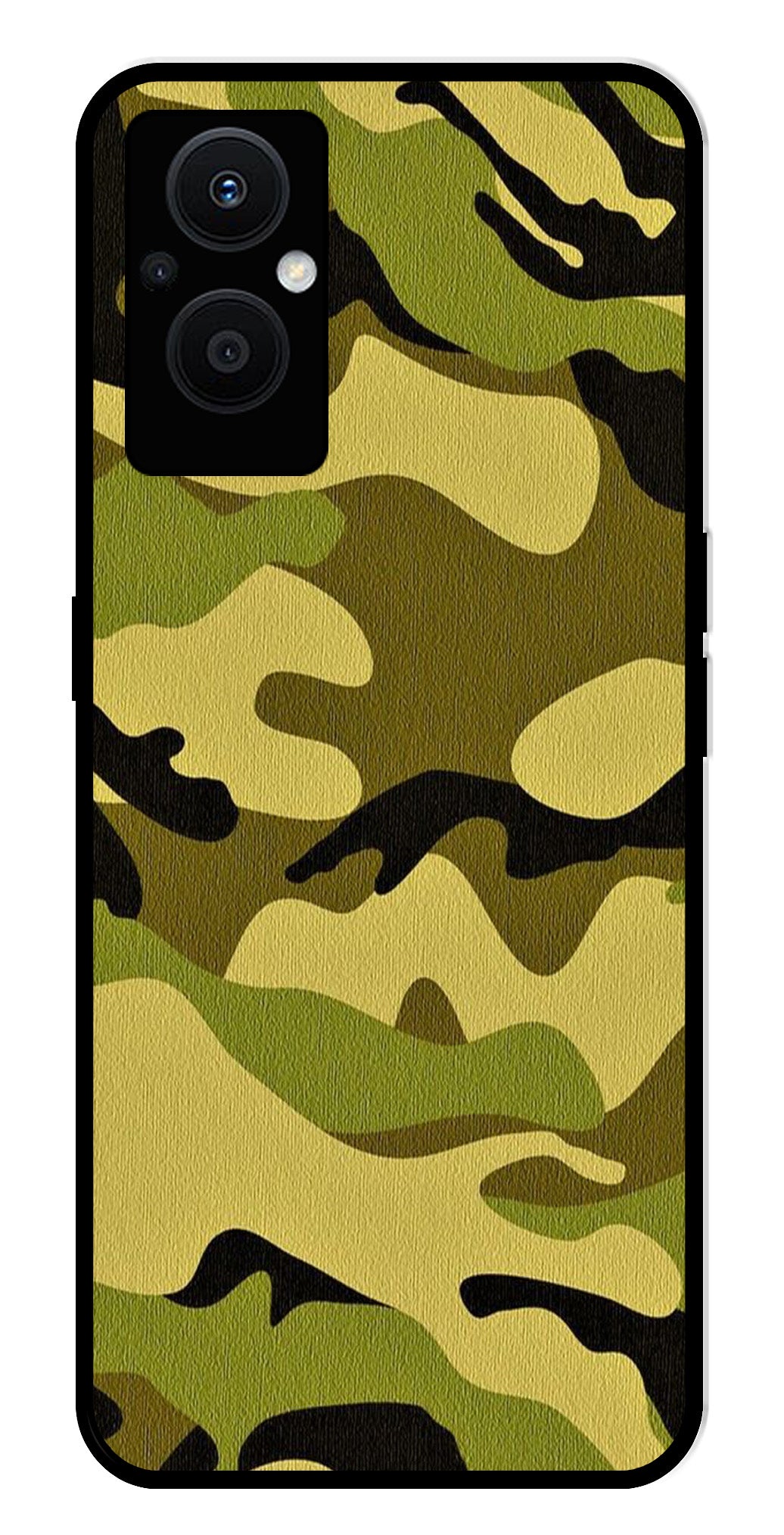 Army Pattern Metal Mobile Case for Oppo F21 Pro 5G Army Pattern Metal Mobile Case for Oppo F21 Pro 5G (Design No -35)
