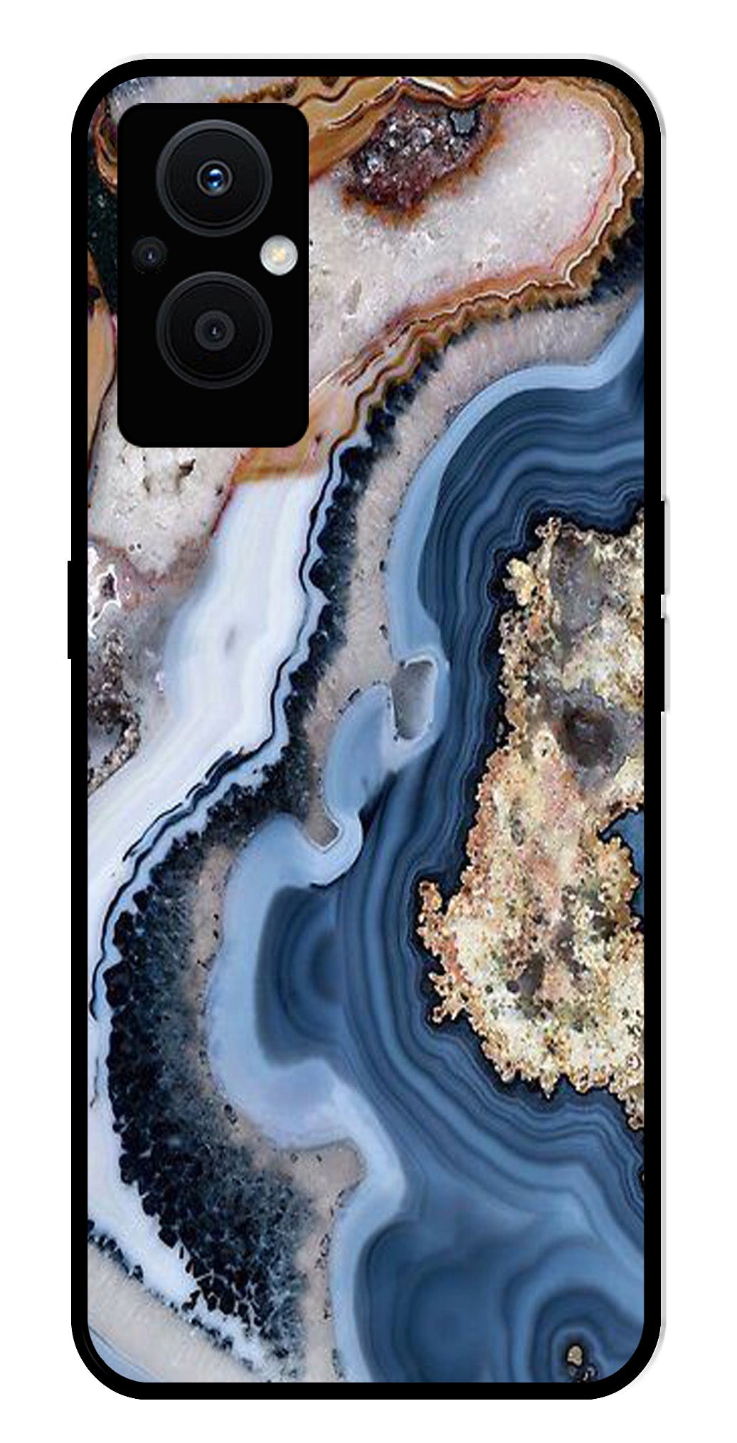 Marble Design Metal Mobile Case for Oppo F21 Pro 5G Marble Design Metal Mobile Case for Oppo F21 Pro 5G (Design No -53)