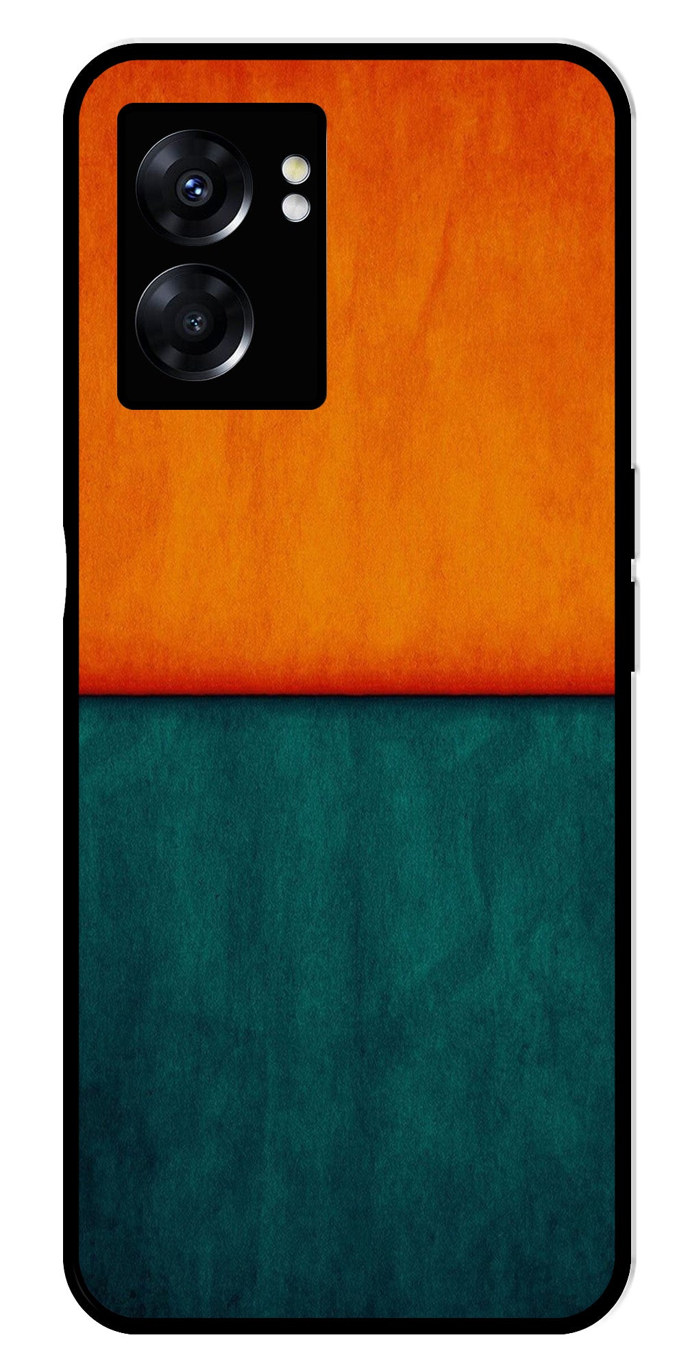 Orange Green Pattern Metal Mobile Case for Oppo K10 5G Orange Green Pattern Metal Mobile Case for Oppo K10 5G (Design No -45)