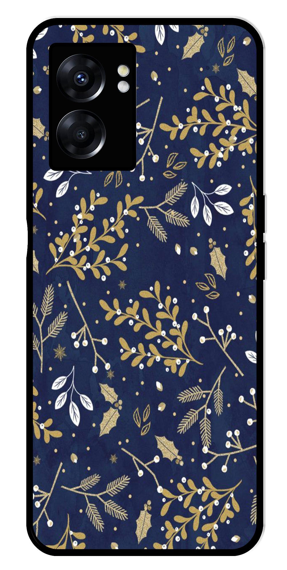 Floral Pattern Metal Mobile Case for Oppo K10 5G (Design No -52)