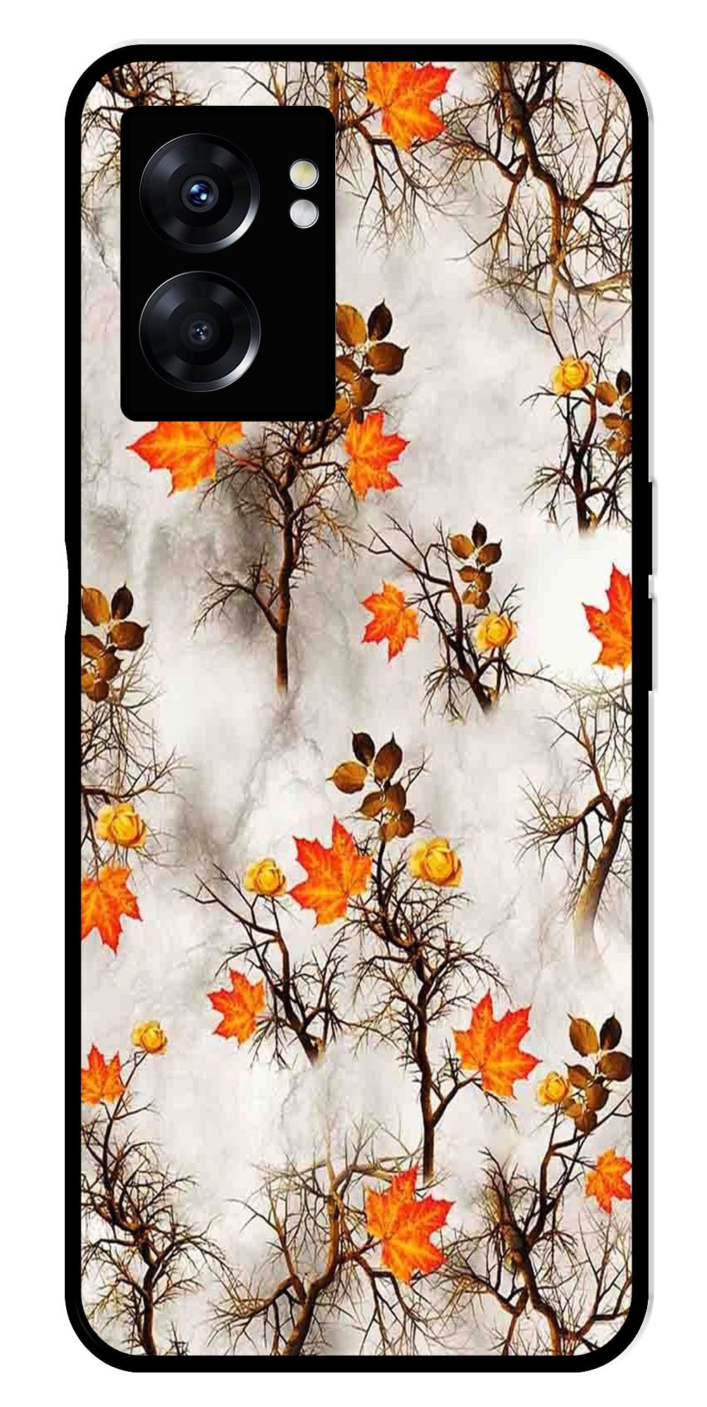 Autumn leaves Metal Mobile Case for Oppo K10 5G (Design No -55)