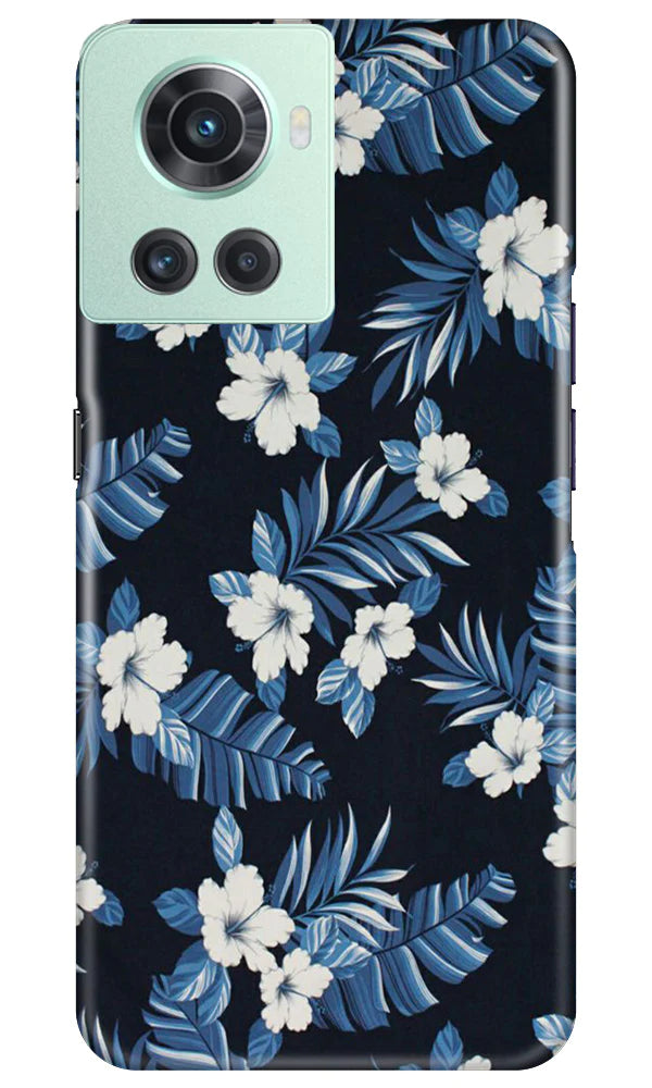 White flowers Blue Background2 Mobile Back Case for OnePlus 10R 5G (Design - 15) White flowers Blue Background2 Case for OnePlus 10R 5G