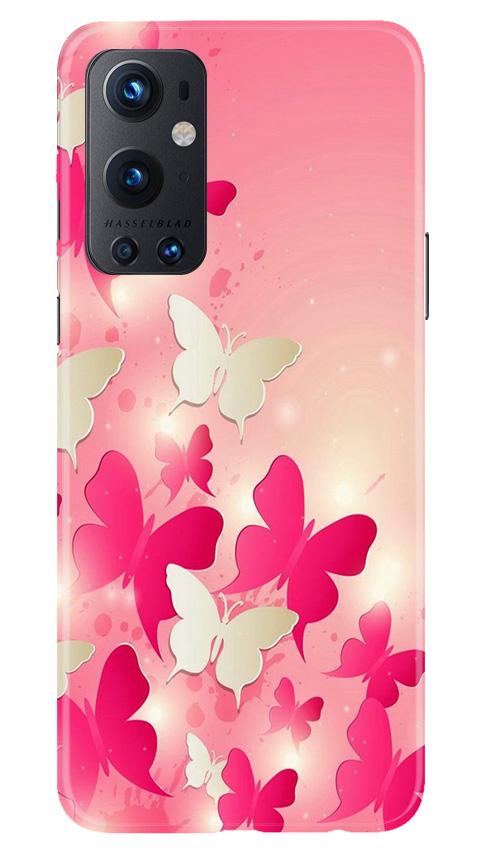 White Pick Butterflies Mobile Back Case for OnePlus 9 Pro (Design - 28) White Pick Butterflies Case for OnePlus 9 Pro
