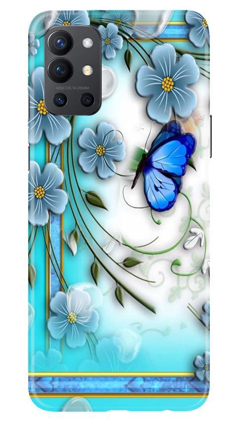 Blue Butterfly Mobile Back Case for OnePlus 9R (Design - 21) Blue Butterfly Case for OnePlus 9R