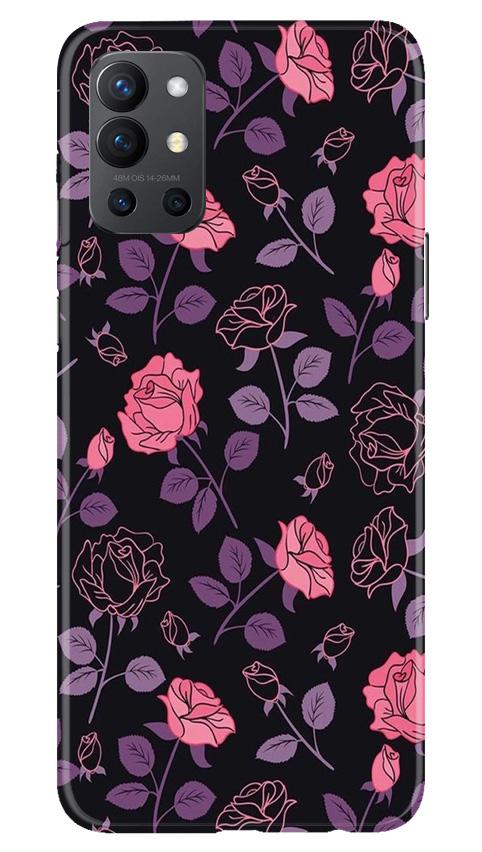 Rose Black Background Mobile Back Case for OnePlus 9R (Design - 27) Rose Black Background Case for OnePlus 9R