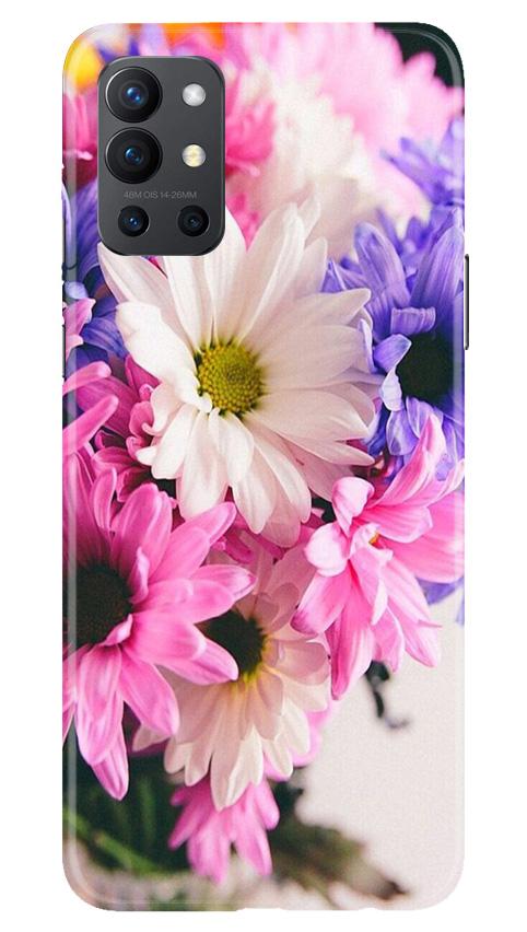 Coloful Daisy Mobile Back Case for OnePlus 9R (Design - 73) Coloful Daisy Case for OnePlus 9R
