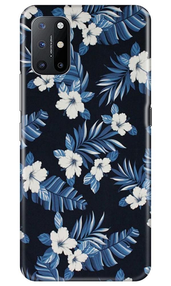 White flowers Blue Background2 Mobile Back Case for OnePlus 8T (Design - 15) White flowers Blue Background2 Case for OnePlus 8T