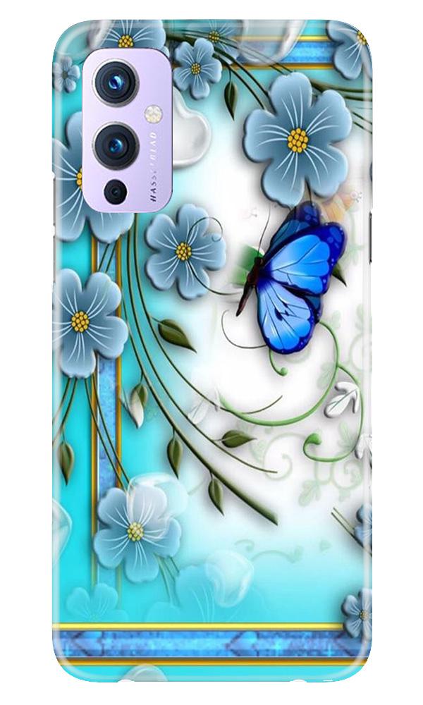 Blue Butterfly Mobile Back Case for OnePlus 9 (Design - 21) Blue Butterfly Case for OnePlus 9