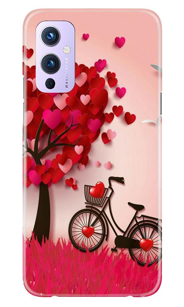 Red Heart Cycle Mobile Back Case for OnePlus 9 (Design - 222) Red Heart Cycle Case for OnePlus 9 (Design No. 222)