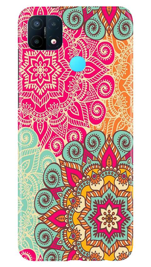 Rangoli art2 Mobile Back Case for Oppo A15 (Design - 29) Rangoli art2 Case for Oppo A15