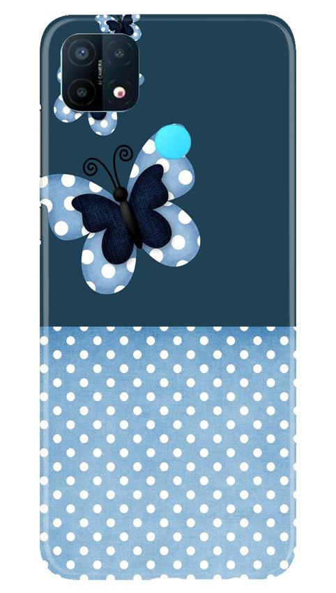 White dots Butterfly Mobile Back Case for Oppo A15 (Design - 31) White dots Butterfly Case for Oppo A15