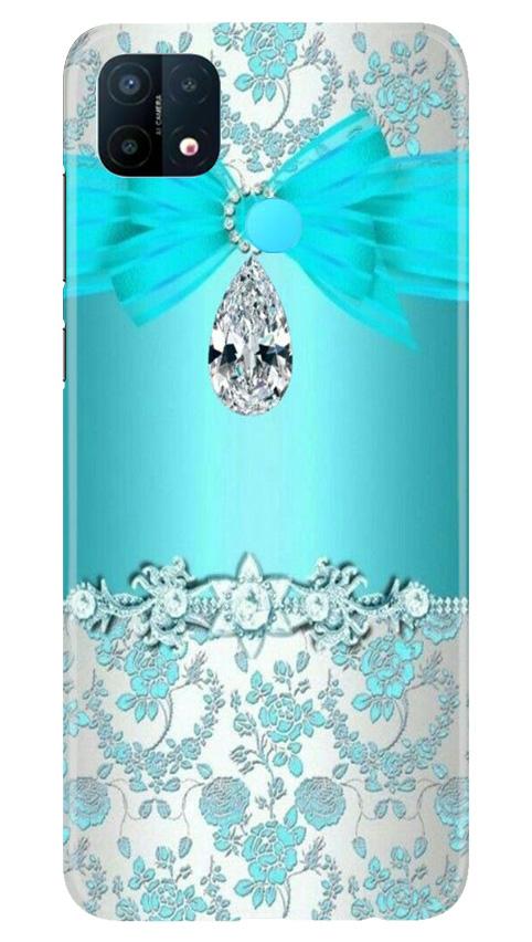 Shinny Blue Background Mobile Back Case for Oppo A15 (Design - 32) Shinny Blue Background Case for Oppo A15