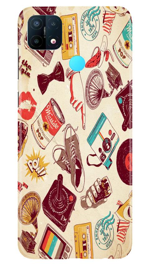 Vintage Mobile Back Case for Oppo A15 (Design - 35) Vintage Case for Oppo A15