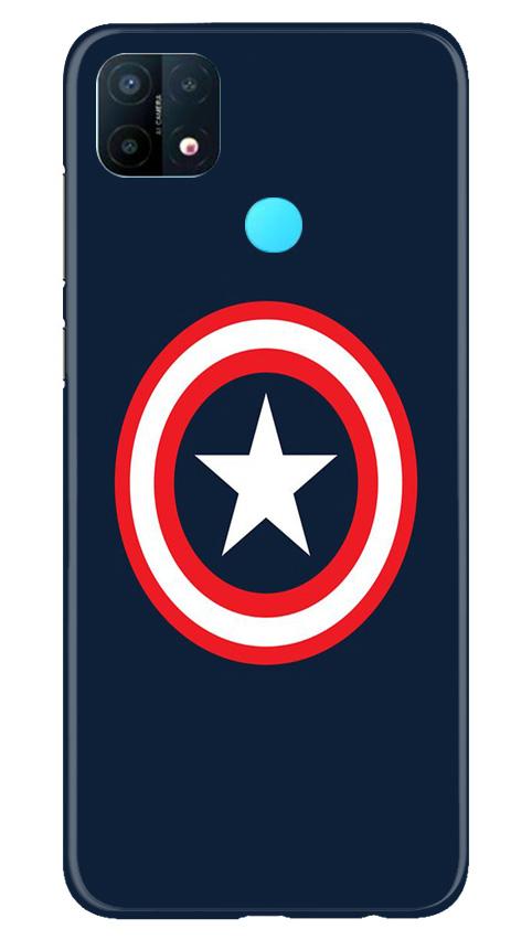 Captain America Mobile Back Case for Oppo A15 (Design - 42) Captain America Case for Oppo A15