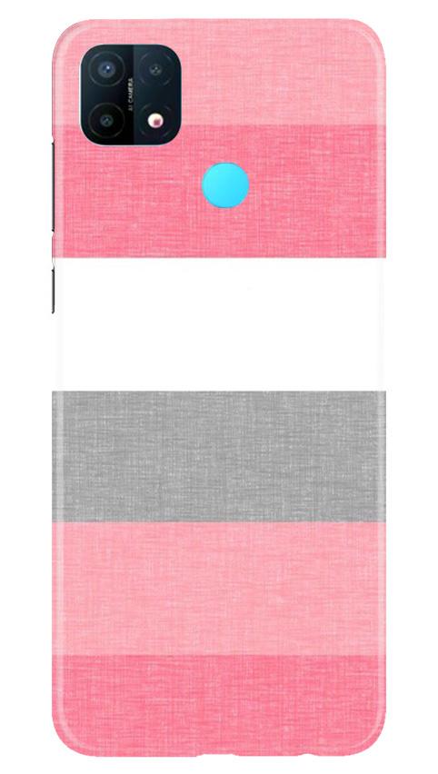 Pink white pattern Mobile Back Case for Oppo A15 (Design - 55) Pink white pattern Case for Oppo A15