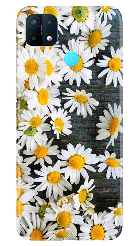 White flowers2 Mobile Back Case for Oppo A15 (Design - 62) White flowers2 Case for Oppo A15