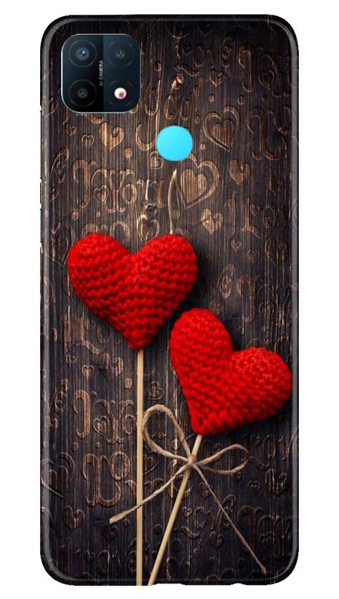 Red Hearts Mobile Back Case for Oppo A15 (Design - 80) Red Hearts Case for Oppo A15