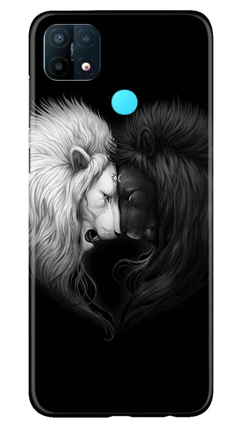 Dark White Lion Mobile Back Case for Oppo A15 (Design - 140) Dark White Lion Case for Oppo A15 (Design - 140)