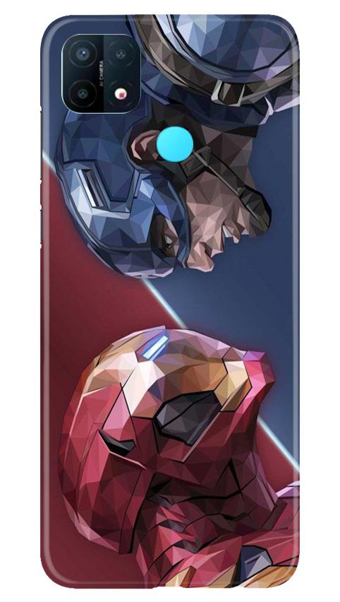Ironman Captain America Mobile Back Case for Oppo A15 (Design - 245) Ironman Captain America Case for Oppo A15 (Design No. 245)