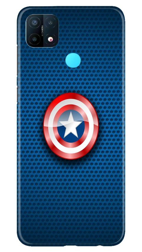 Captain America Shield Mobile Back Case for Oppo A15 (Design - 253) Captain America Shield Case for Oppo A15 (Design No. 253)