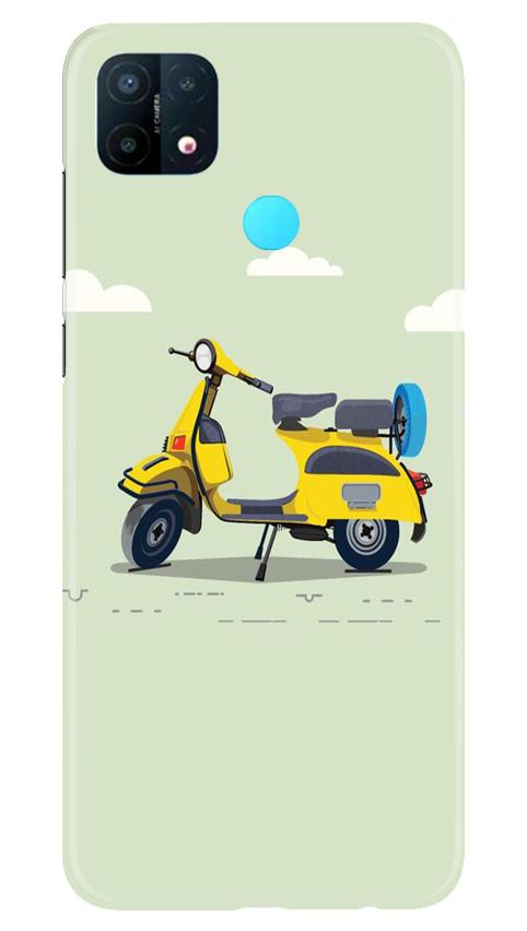 Vintage Scooter Mobile Back Case for Oppo A15 (Design - 260) Vintage Scooter Case for Oppo A15 (Design No. 260)