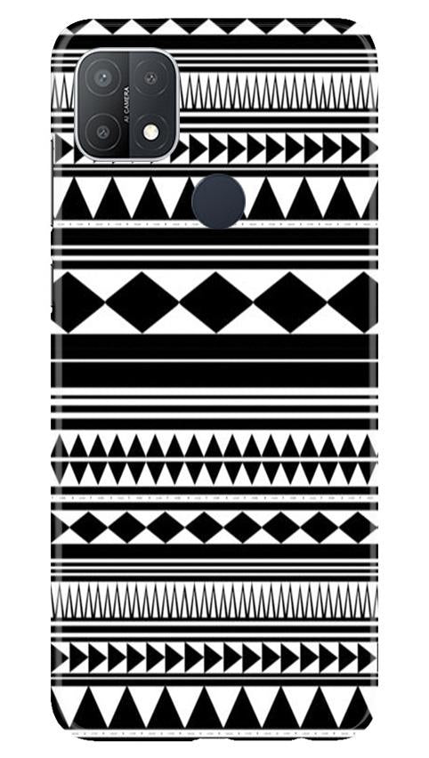 Black white Pattern Mobile Back Case for Oppo A15s (Design - 5) Black white Pattern Case for Oppo A15s